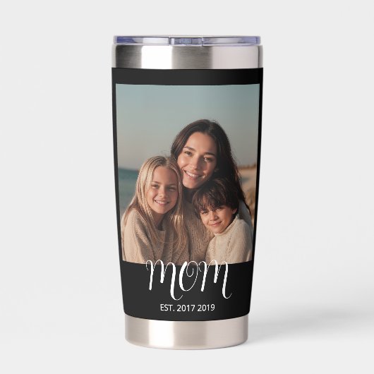 Mom Established Script Black 2 Photo Geïsoleerde Drinkbeker (Achterkant)