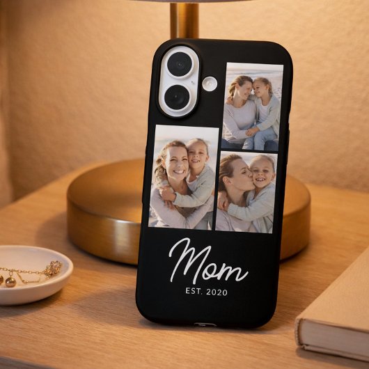 Mom Established Script Black 3 Photo Case-Mate iPhone Case