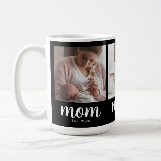 Mom Established Script Black 3 Photo Coffe Coffee Koffiemok (Links)