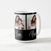 Mom Established Script Black 3 Photo Coffee Mug Koffiemok (Voorkant rechts)