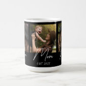 Mom Established Script Black 3 Photo Coffee Mug Koffiemok (Center)