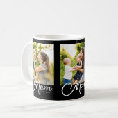 Mom Established Script Black 3 Photo Coffee Mug Koffiemok (Voorkant links)