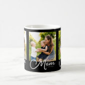 Mom Established Script Black 3 Photo Coffee Mug Koffiemok (Center)