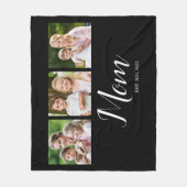 Mom Established Script Black 3 Photo Fleece Deken (Voorkant)