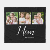 Mom Established Script Black 3 Photo Fleece Deken (Voorkant (Horizontaal))