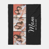 Mom Established Script Black 3 Photo Fleece Deken (Voorkant)