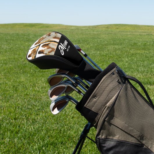 Mom Established Script Black 3 Photo Golfheadcover (Insitu)