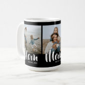 Mom Established Script Black 3 Photo Koffiemok (Voorkant links)