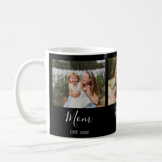 Mom Established Script Black 3 Photo Koffiemok (Links)