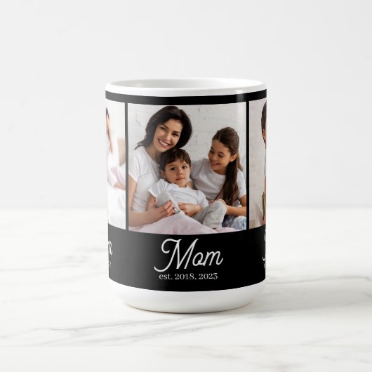 Mom Established Script Black 3 Photo Koffiemok (Center)