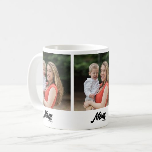 Mom Established Script Black 3 Photo Koffiemok (Voorkant links)