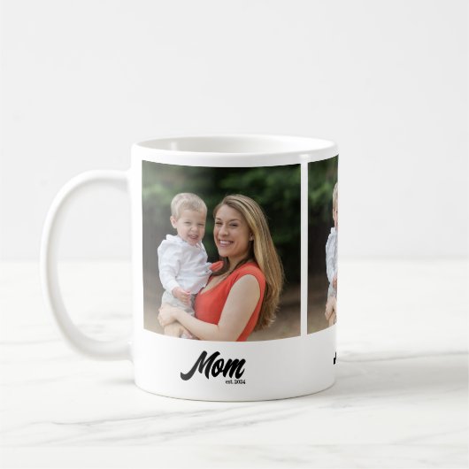 Mom Established Script Black 3 Photo Koffiemok (Links)