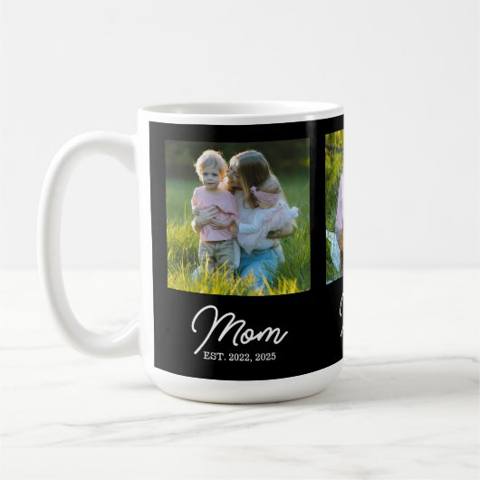 Mom Established Script Black 3 Photo Koffiemok (Links)