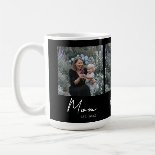 Mom Established Script Black 3 Photo Koffiemok (Links)