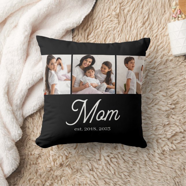 Mom Established Script Black 3 Photo Kussen (Deken)