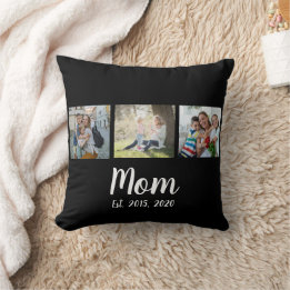 Mom Established Script Black 3 Photo Kussen