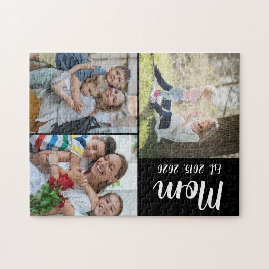 Mom Established Script Black 3 Photo Legpuzzel (Horizontaal)