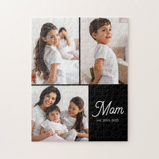 Mom Established Script Black 3 Photo Legpuzzel (Verticaal)