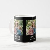 Mom Established Script Black 3 Photo Mug Koffiemok (Voorkant links)