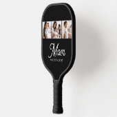 Mom Established Script Black 3 Photo Pickleball Paddle (Links)