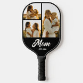 Mom Established Script Black 3 Photo Pickleball Paddle (Voorkant)