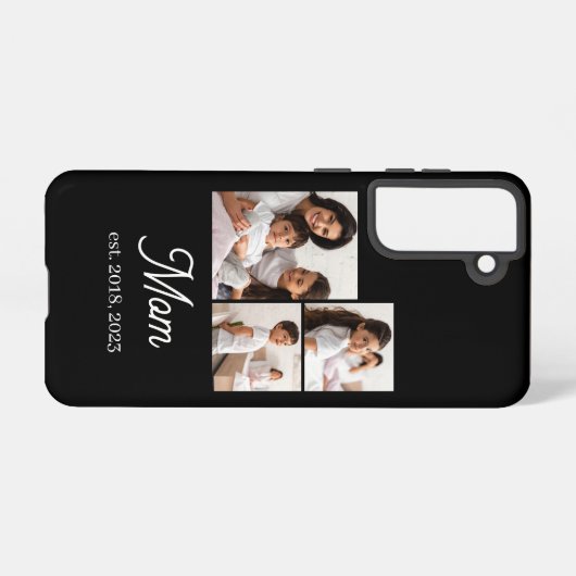 Mom Established Script Black 3 Photo Samsung Galaxy Hoesje (Achterkant horizontaal)