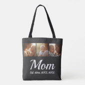 Mom Established Script Black 3 Photo  Tote Bag (Achterkant)