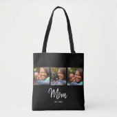 Mom Established Script Black 3 Photo Tote Bag (Voorkant)