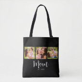 Mom Established Script Black 3 Photo Tote Bag (Voorkant)