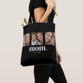 Mom Established Script Black 3 Photo Tote Bag (Dichtbij)