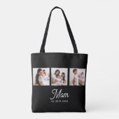 Mom Established Script Black 3 Photo Tote Bag (Achterkant)