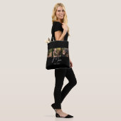 Mom Established Script Black 3 Photo Tote Bag (Op model)