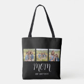 Mom Established Script Black 3 Photo Tote Bag (Achterkant)