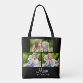 Mom Established Script Black 3 Photo Tote Bag (Achterkant)