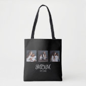Mom Established Script Black 3 Photo Tote Bag (Voorkant)