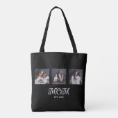 Mom Established Script Black 3 Photo Tote Bag (Achterkant)