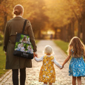 Mom Established Script Black 3 Photo Tote Bag