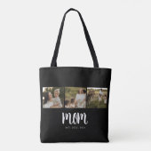 Mom Established Script Black 3 Photo Tote Bag (Achterkant)