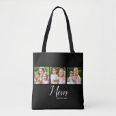 Mom Established Script Black 3 Photo  Tote Bag (Voorkant)
