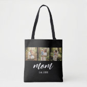 Mom Established Script Black 3 Photo Tote Bag (Voorkant)