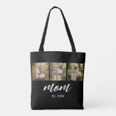 Mom Established Script Black 3 Photo Tote Bag (Achterkant)