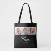 Mom Established Script Black 3 Photo Tote Bag (Voorkant)