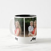 Mom Established Script Black 3 Photo Tweekleurige Koffiemok (Voorkant links)