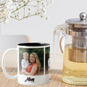 Mom Established Script Black 3 Photo Tweekleurige Koffiemok