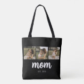 Mom Established Script Black 3 Photos Tote Bag (Achterkant)