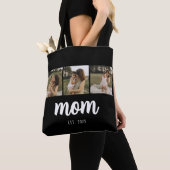 Mom Established Script Black 3 Photos Tote Bag (Dichtbij)
