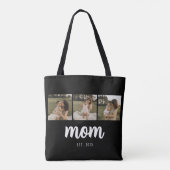 Mom Established Script Black 3 Photos Tote Bag (Achterkant)