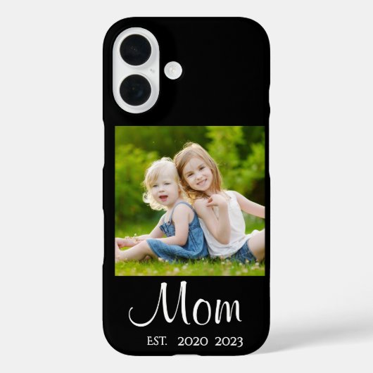 Mom Established Script Black Photo Case Mate  (Achterkant)