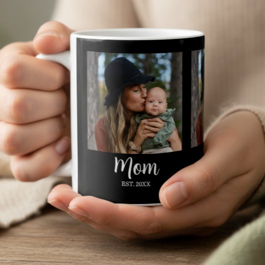Mom Established Script Black Photo Koffiemok