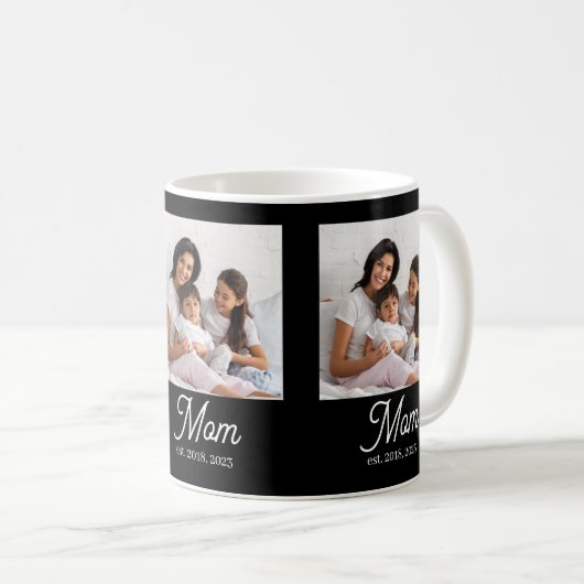 Mom Established Script Black Photo Koffiemok (Voorkant rechts)